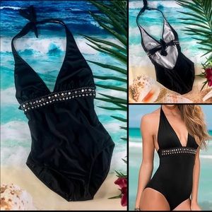 VENUS Embellished Black One Piece- Size 6